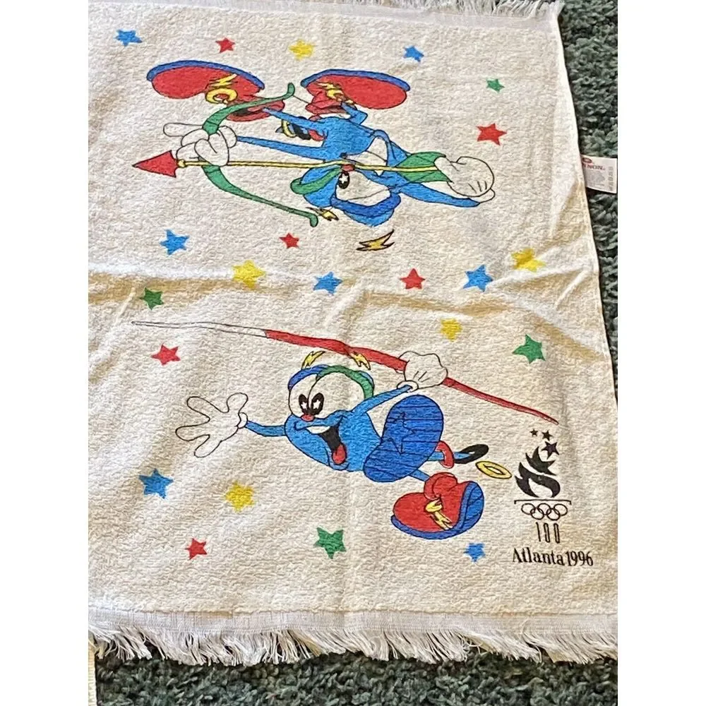 Atlanta Olympics Beach‎ Towel RARE Izzy Mascot plus Hand Towel Cannon NEW